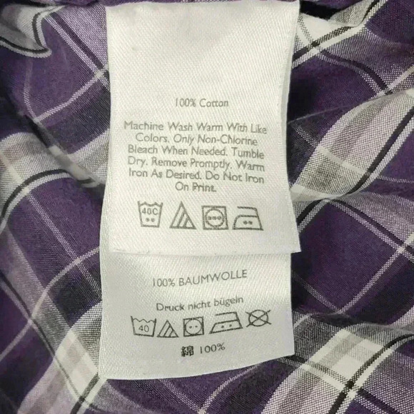 Eddie Bauer Mens Plaid Button Down Collar Shirt M Legend Wash Classic Fit Purple - Picture 14 of 15